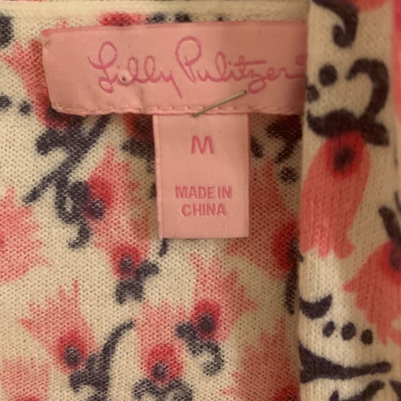 HG Rare Lilly Pulitzer Floral Babs Cardigan Medium - Picture 3 of 5